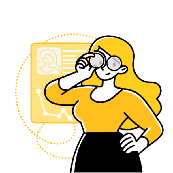 Ilustración de una mujer planificando